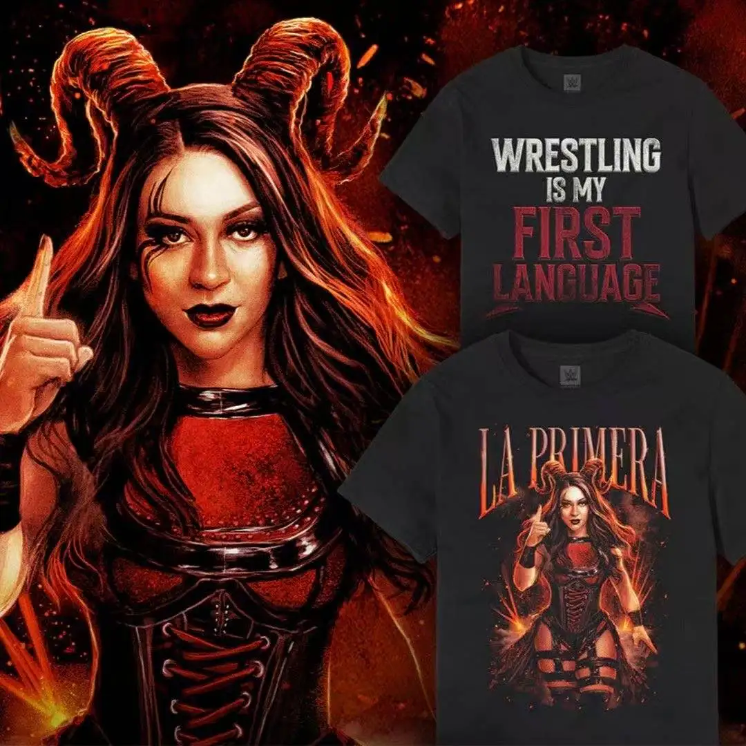 قميص صيفي من القطن الخالص بأكمام قصيرة WWE Stephanie Walker المصارعة هو اللغة الأولى لنفس النمط ثلاثي الأبعاد