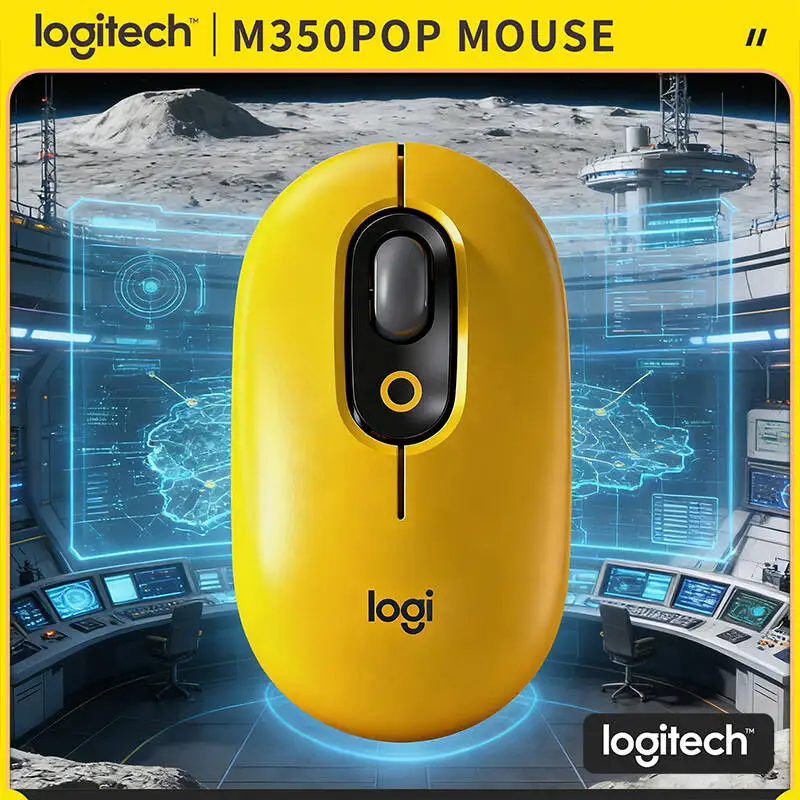 

Logitech M350 POP Wireless Mouse 77g Lightweight Auto Sleep Power Save Quiet Click for Library Café Office Travel