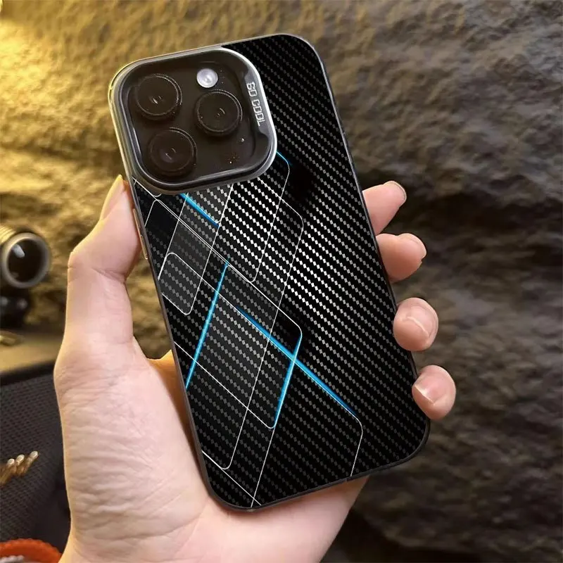 

Texture pattern design phone case for iPhone 16 15 14 13 12 11 Pro/ Max/Plus shock-proof rear cover anti-fingerprint