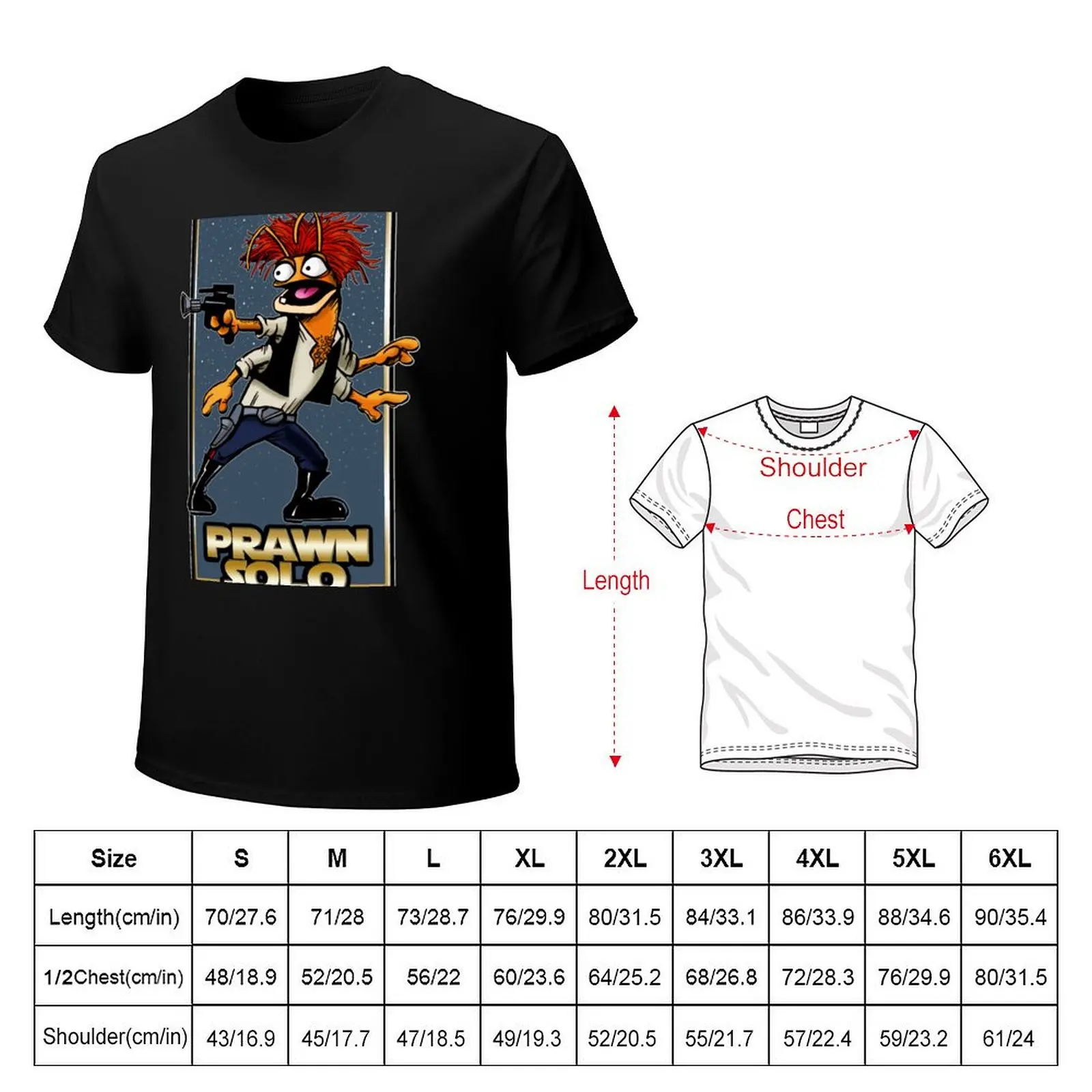 Prawn Solo T-shirt sports fans Aesthetic clothing slim fit t shirts for men