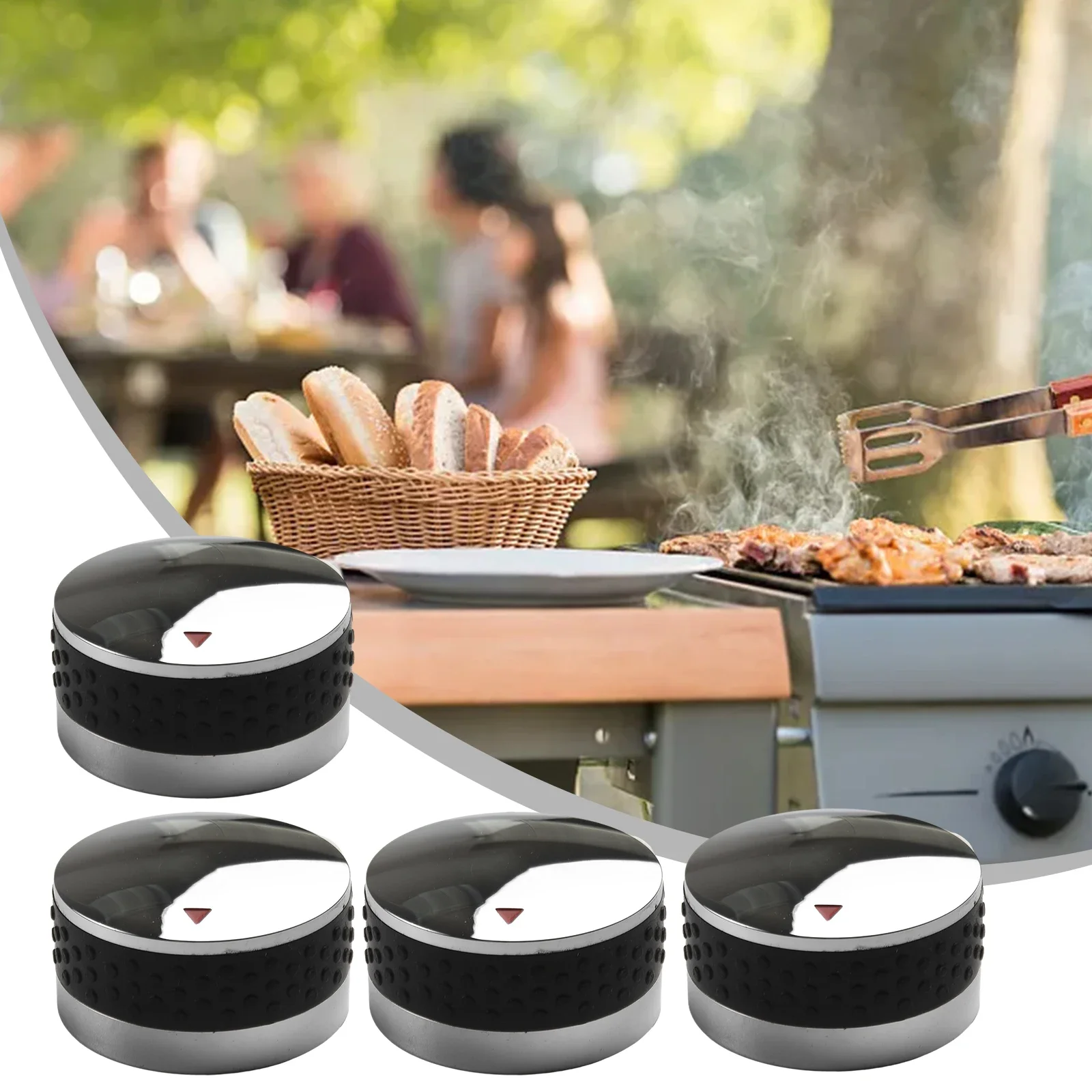 Control Knob Gas Grill Knobs Gas Stove Switch Controller Plastic Round 4pcs Fits BBQ Gas Grills Easy To Install