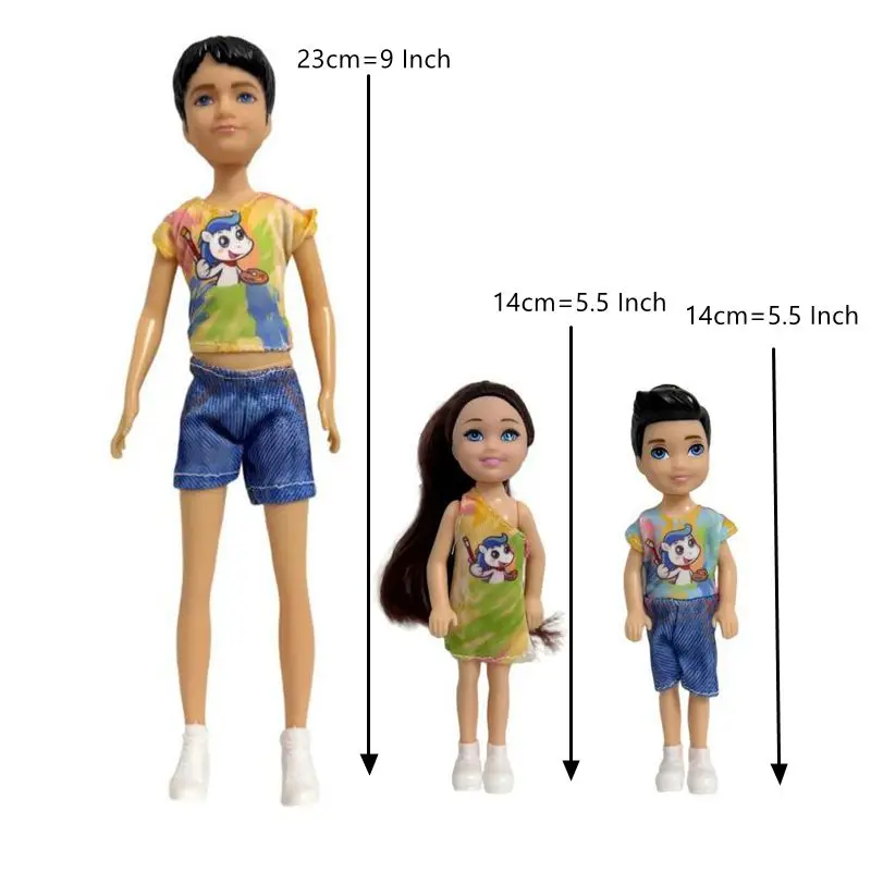 最新9インチ+5.5インチ人形キッズトイ姉妹兄弟ファミリーセット男の子女の子ティーンエイジャー向け迅速発送誕生日プレゼント子供向け