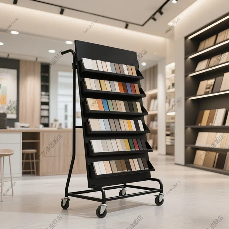Sample Book Display Rack Cabinet Door Panel Color Floor to Floor Display Rack Ecological Panel Aluminum Gusset Panel