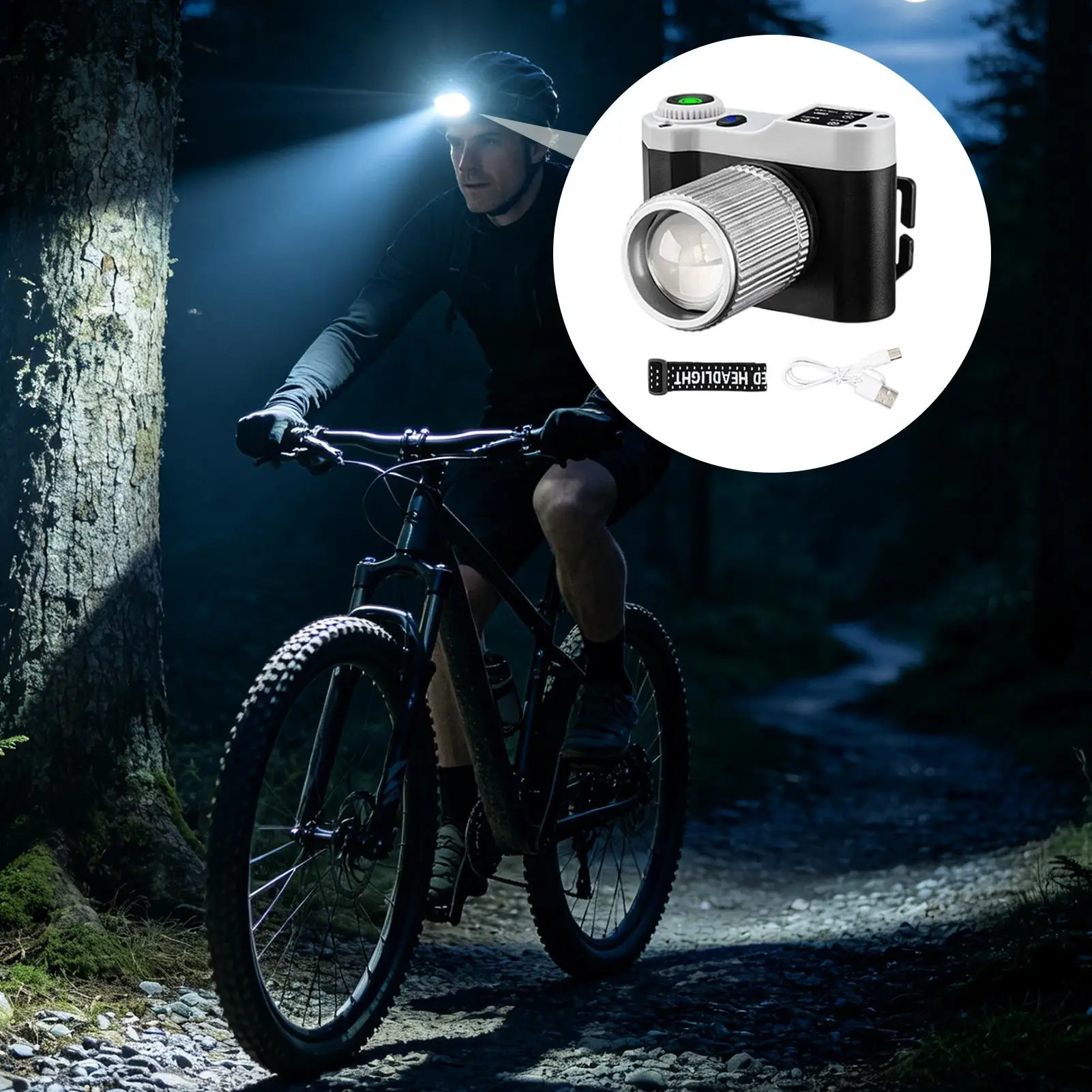 Headlamp Flashlight Motion Sensor Waterproof Hiking Head Torch Portable LED Head Torch For Campers Hikers Runners Cyclists