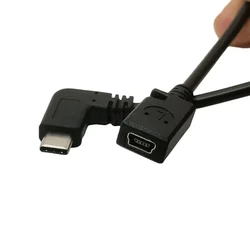 Cable de carga rápida tipo C macho a Mini USB hembra, Cable de transferencia de datos para sincronización de computadora, transmisión de datos