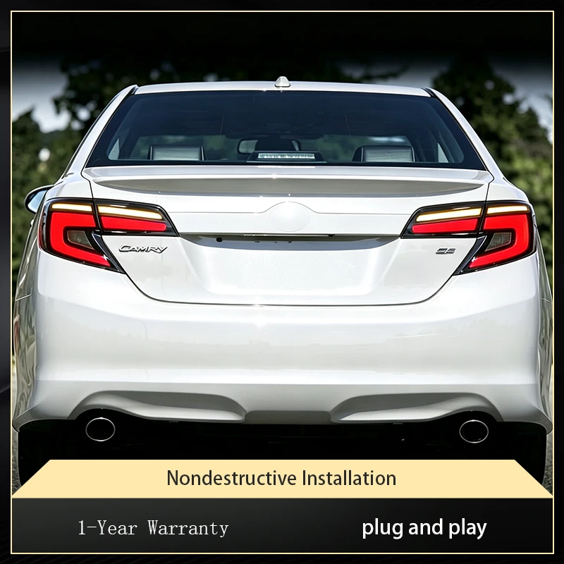 2 PCS Auto Lights For Toyota Camry 2012-2014 Tail Lamp Exterior DRL Taillight LED Bulbs Signal Assembly Tools Car Accessories