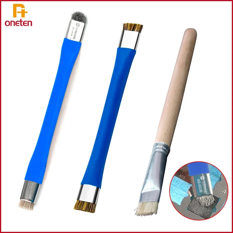 Чистящая Щетка Sunshine SS-022 SS-022B, металлическая ручка мобильный телефон, щетина для ремонта материнской платы, инструмент для чистки IC Disk