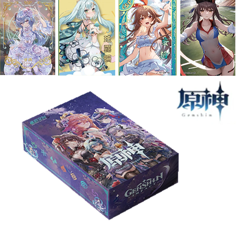 

Anime Games Genshin Impact Cards Fireworks Limited Partial Tactile Craftsmanship SSR Cool Transformation Swimsuit Card Fans Gift