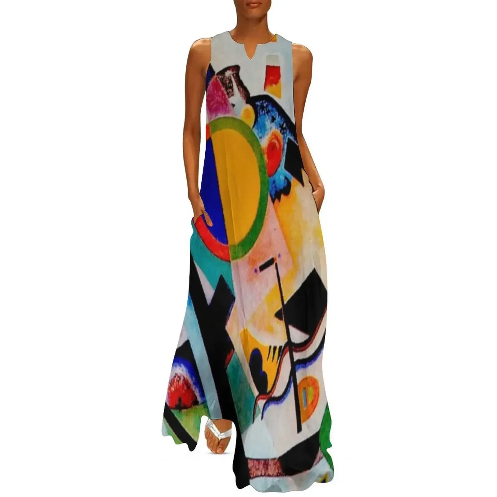 

Wassily Kandinsky Multicolored-Circle Kandinsky Inspired Long Dress elegant evening dresses for women 2025 Dress