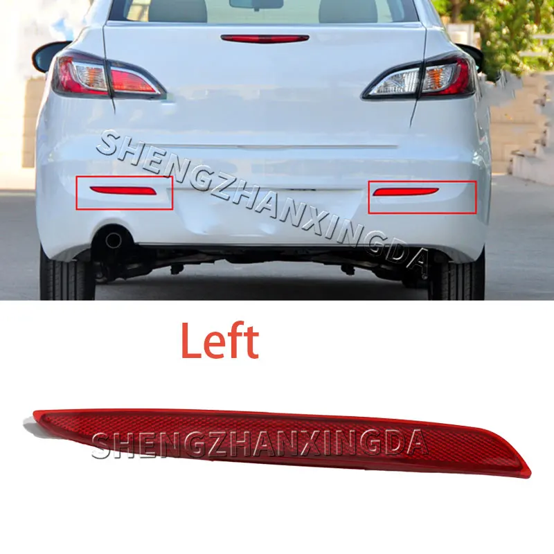 Suitable for Mazda 3 BL 2009-2013 rear bumper reflector fog light warning light, durable for Mazda, left + right lighting parts, red replacement 2009~2013