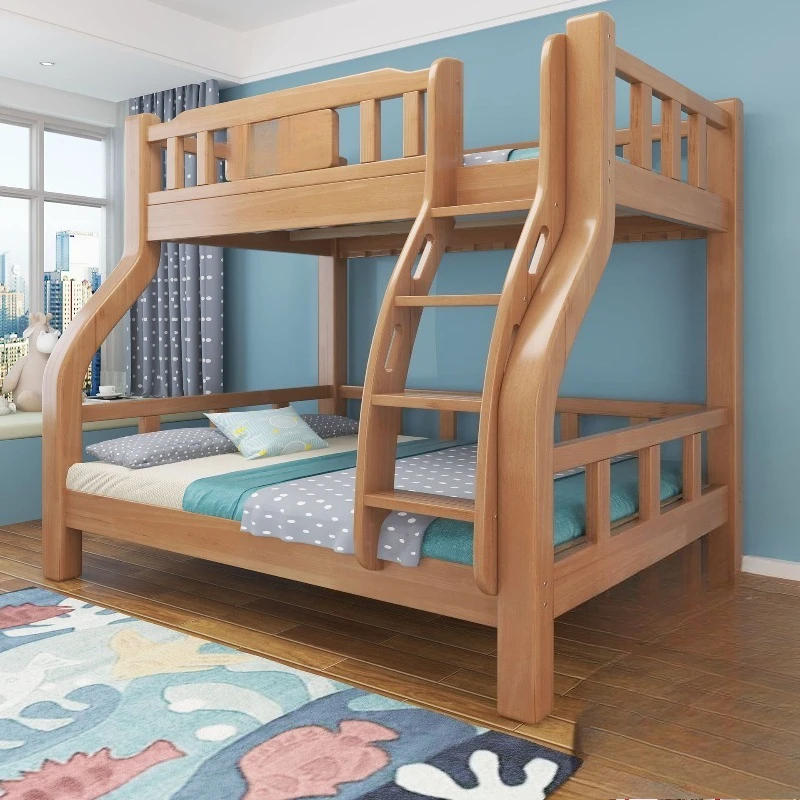 second floor upper and lower bunk youth multi-functional small apartment double high and low bed two floors