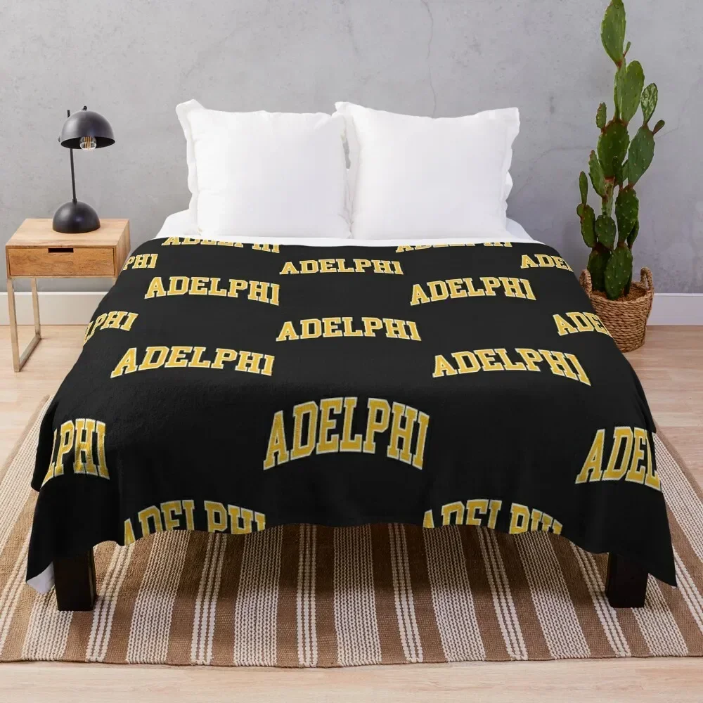 

adelphi - college font curved Throw Blanket Spring Fall Cozy Throw Blanket for Couch