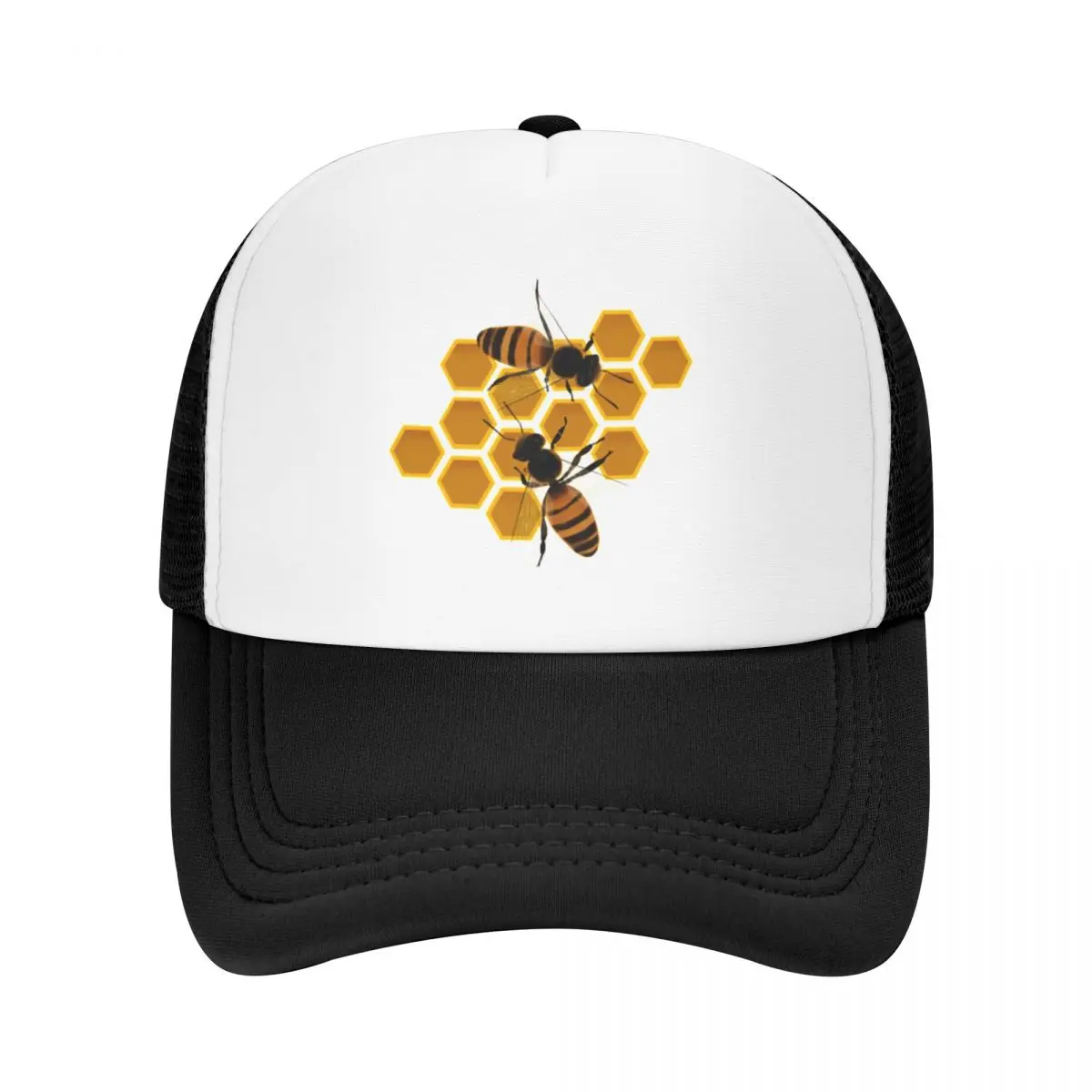 Bees and honeycomb illustrationCap Baseball Cap Cosplay black sun hat Sunhat Men Caps Women's