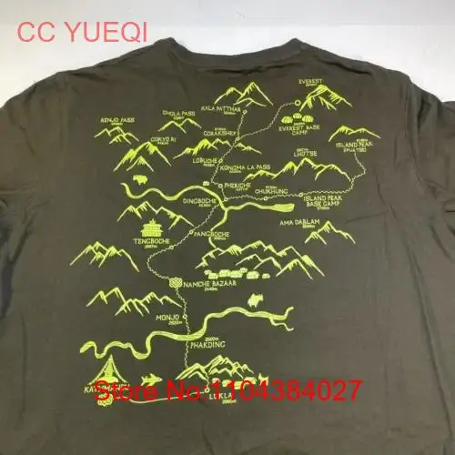 ФУТБОЛКА SHERPA Adventure Gear Mount Everest Kathmandu Camp Mountain Map ФУТБОЛКА Sz L с длинными или короткими рукавами