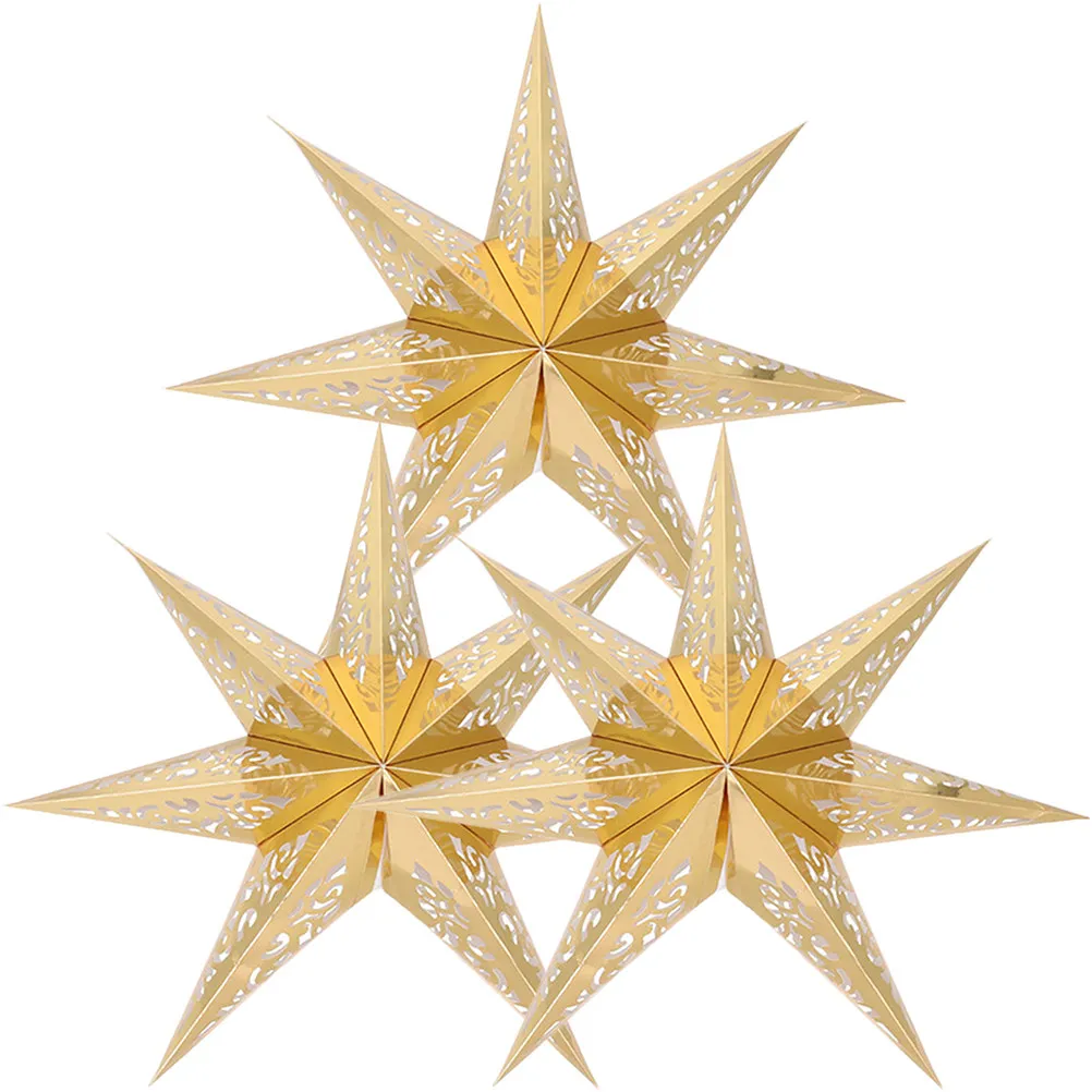 

3 шт. подвесных бумажных абажуров-фонарей в форме звезды для спальни, гостиной, кухни, рабочего стола, декоративные светильники для интерьера