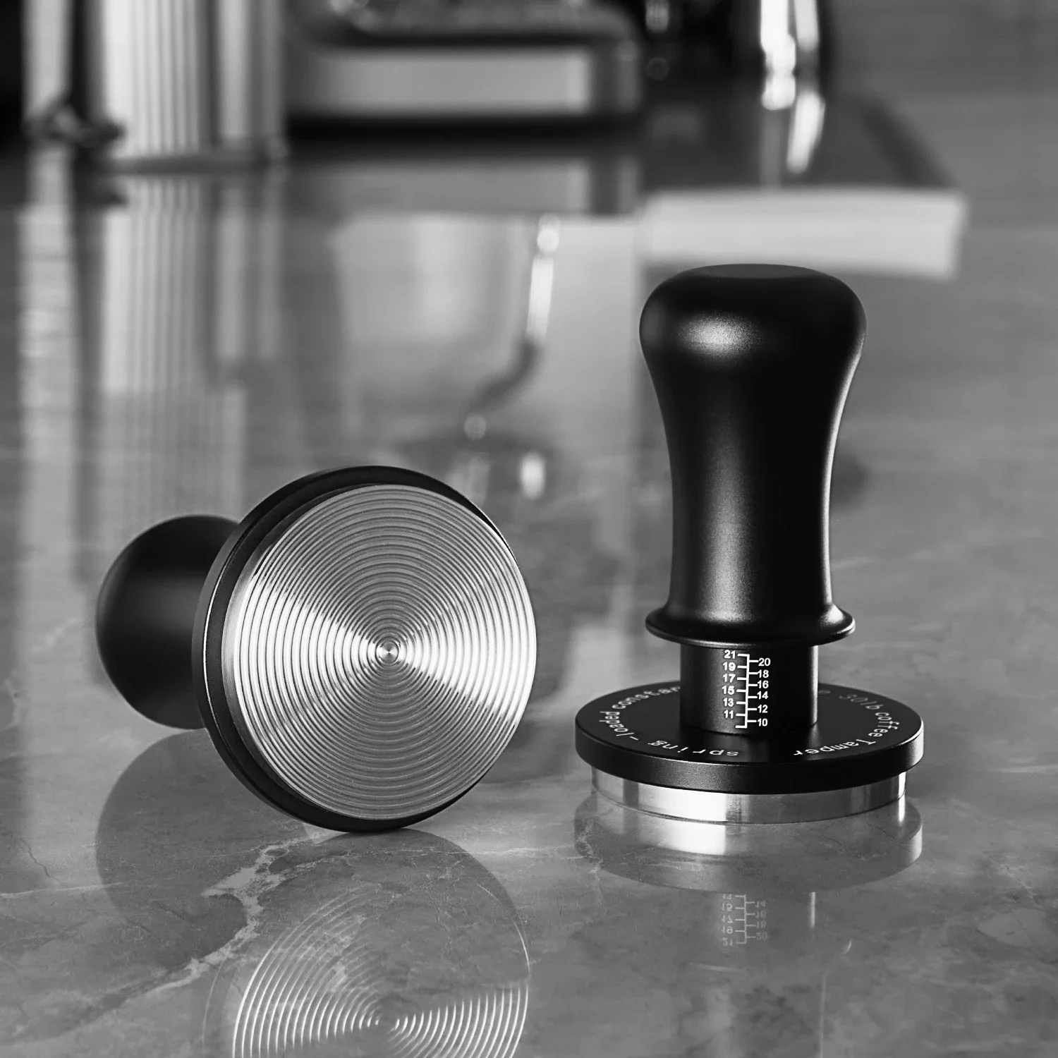 Barista Tools Constant pressure Automatic Adjustable Height Tamper 51mm 53mm 58mm Espresso Force Coffee Tamper with Clear Scale