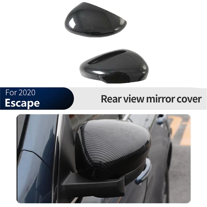 

Carbon Fiber Rearview Mirror Housing Cover Decorative Protection Cap For Ford Escape 2020 2021 Auto Accessories