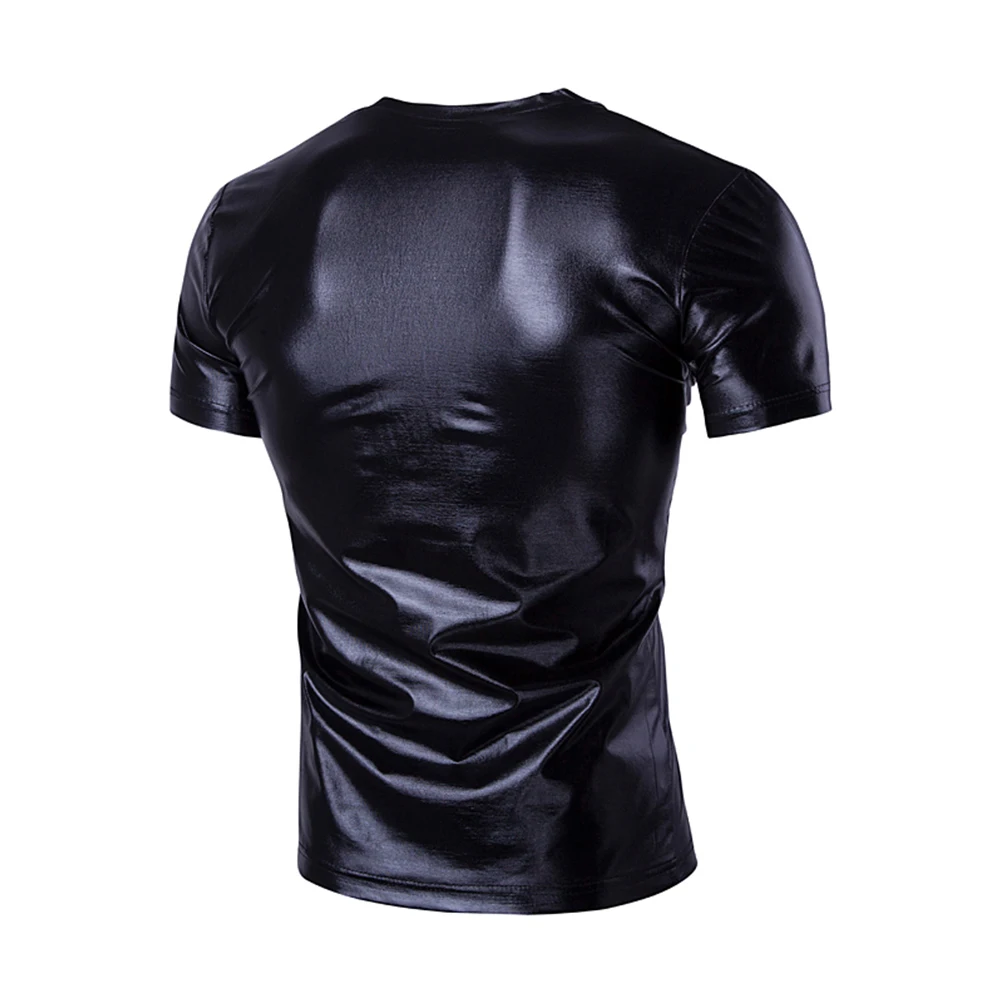 High Quality Long Lasting Brand New T Shirt V Neck Vacation Casual Holiday Men Regular Shiny Shirt Slight Stretch