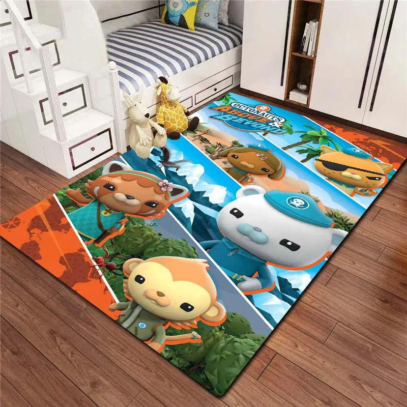 Octonauts Cartoon Print Area Rug Non‑Slip Soft Floor Carpet Living Room Bedroom Birthday Present Indoor Home Holiday Decor