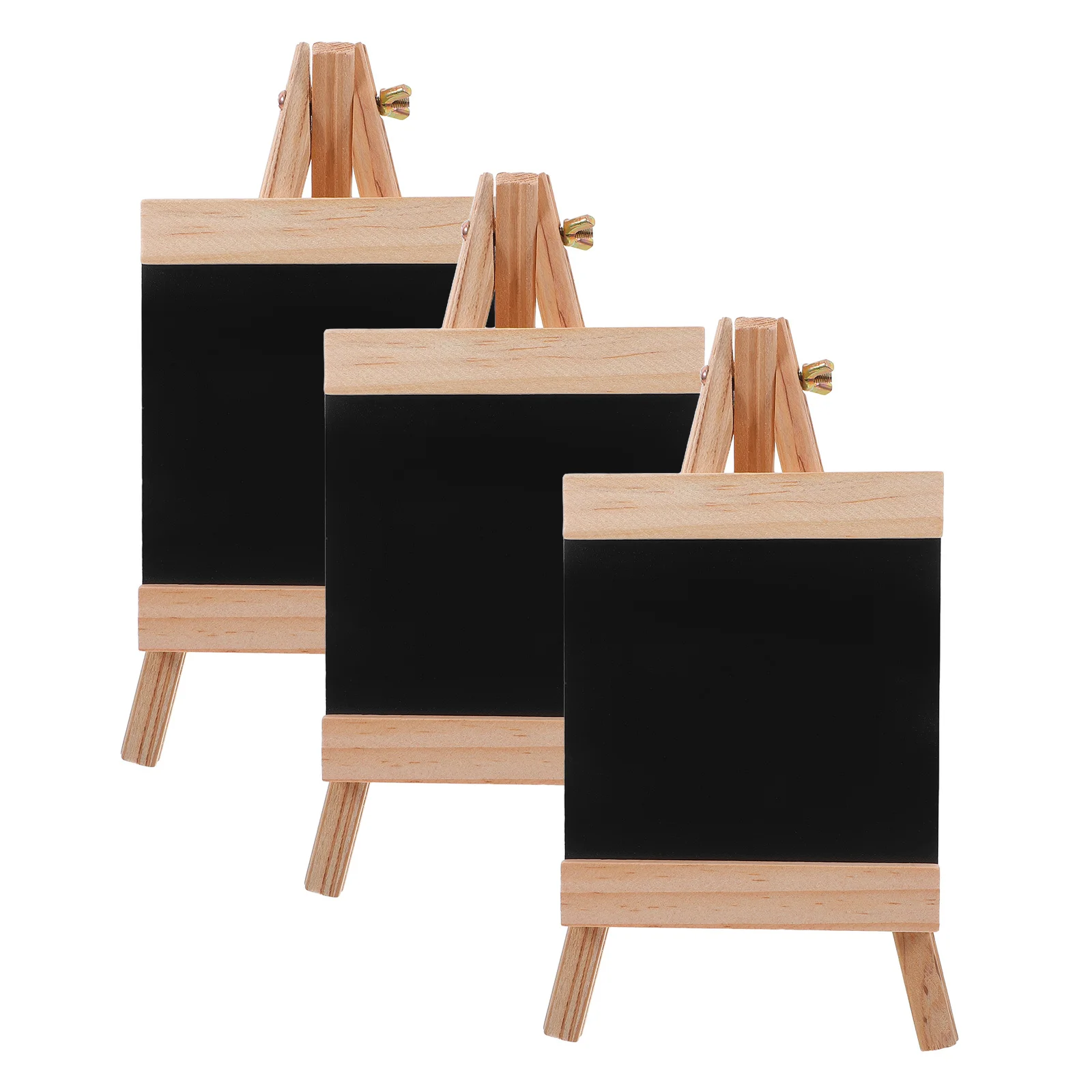 

3Pcs Wooden Memo Chalkboard Erasable Menu Board Rustic Easel Stand Tabletop Display for Restaurant Kitchen Wedding