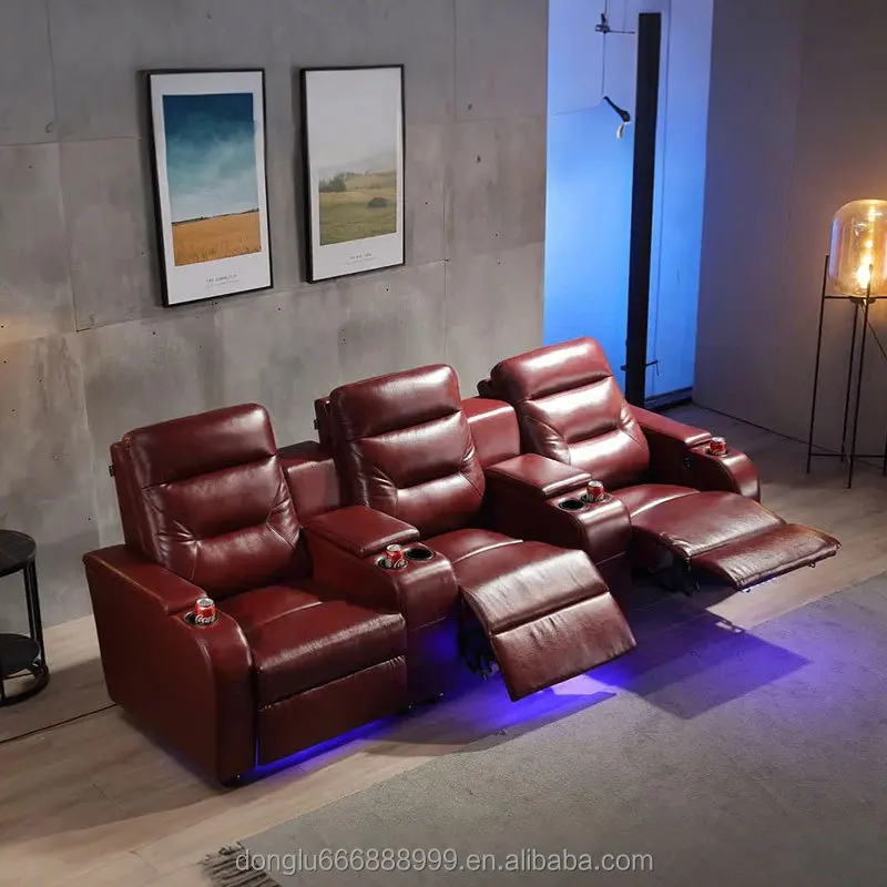 

Modern Stylish Genuine Leather Power Lift Recliner Sofa for Home Theater Living Room or Cinema-Style Furniture