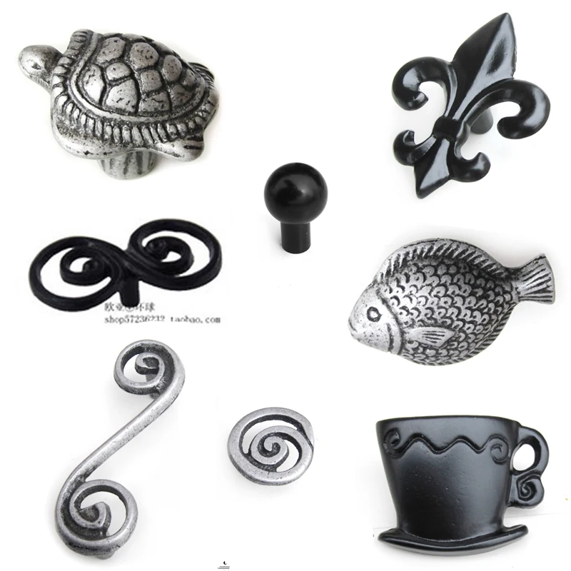 Modern European style cabinet door handle, wardrobe drawer handle, aluminum single hole kitchen cabinet handle