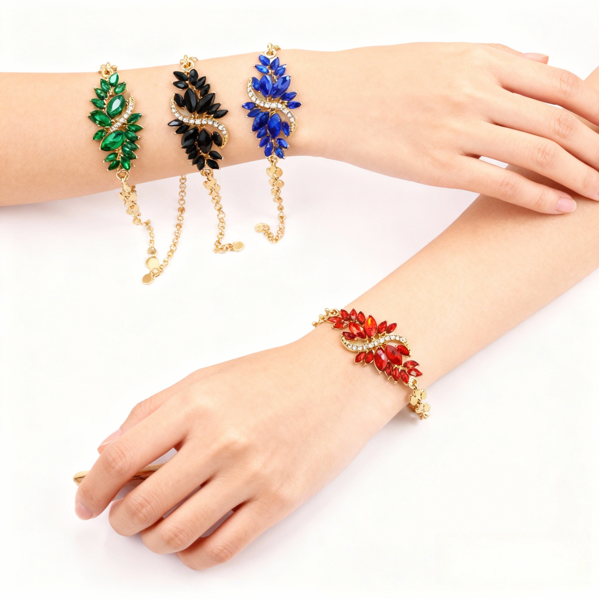 Fashion New S-shaped Resin Flower Anomaly Bracelet Diamonds Jewelry for Women 2025  Bangles Gift Boho Luxury Friendship Party US