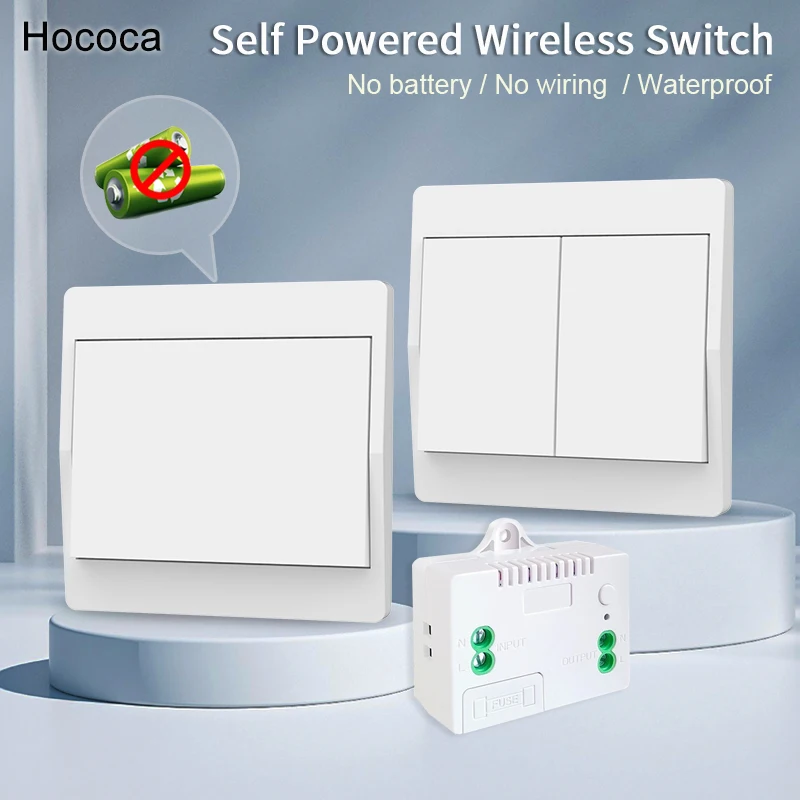 No Battery Rocker Type Self-Powered Remote Control Wireless Switch Waterproof Wiring Required Kinetic Energy Switch