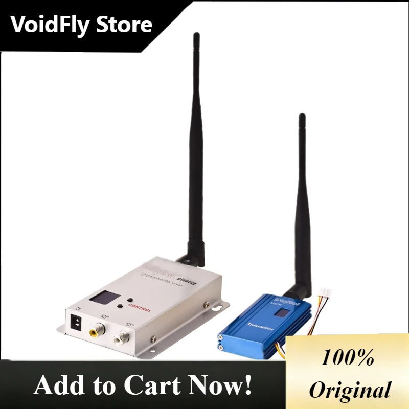 VoidFly 2.4G 1W 12 Channel Microwave Wireless Image Transmitter Receiver Audio Video Digital Display Sender for RC Long Range FP