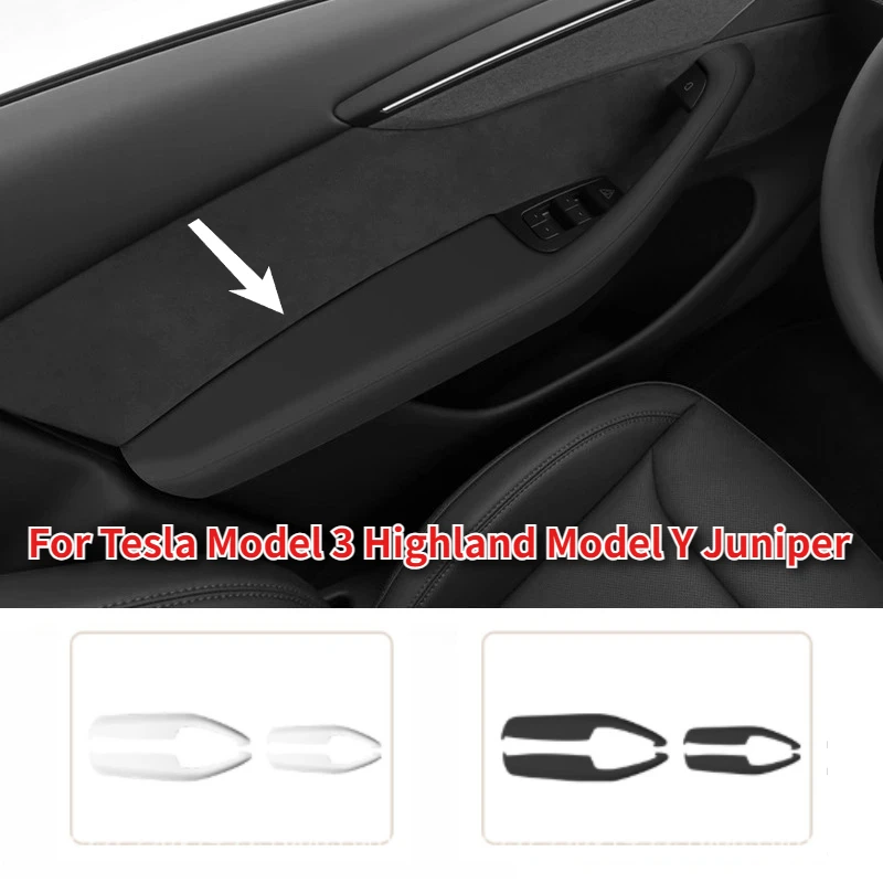 

Внутренняя отделка автомобиля из искусственной кожи для Tesla Model 3 Highland Model Y Juniper, защитный чехол на подлокотник двери автомобиля, задняя крышка вентиляционного отверстия