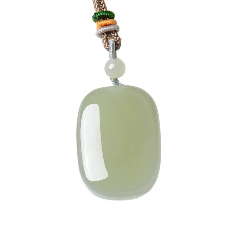 Natural Hetian Jade White Green Jade Safe Pendant Unisex Jade Necklace Pendant Lucky Amulet Gifts