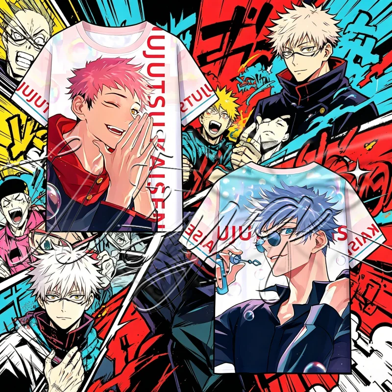 Jujutsu Kaisen Yuji Itadori & Satoru Gojo 3DPrint T-Shirt Unisex Summer New Quick Dry Anime Short Sleeve Outdoor Sports Tee Tops