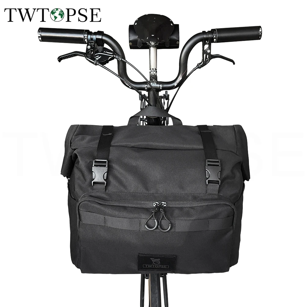 TWTOPSE Bicycle Backpack Borough Roll Top Bag For Brompton Folding Bike 27.5L Large Laptop Tool Bottle Bags With Raincover Strap