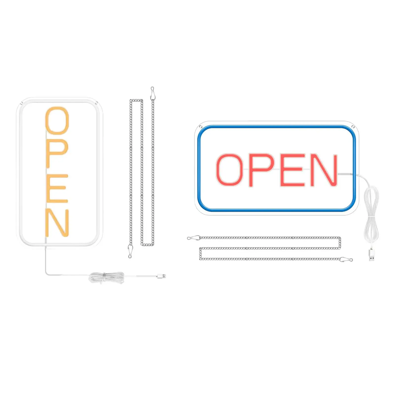 LED Neon Open Sign 42x23cm Bright Lighted Sign Open Electric Light up Sign USB