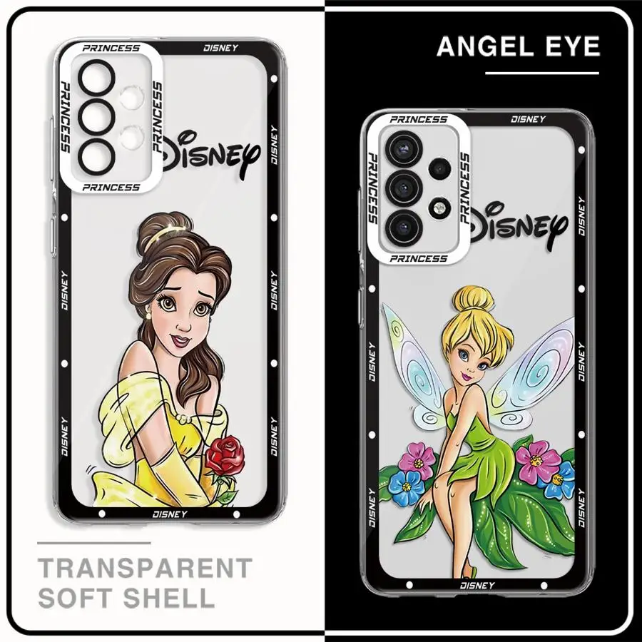 Disney Princess Phone Case for Samsung Galaxy A35 A55A53 A54 A73 A34 A33 A25 A24 A13 A14 A15 5G Clear Soft Shell