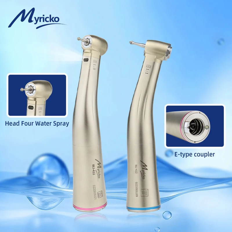 

Red Ring Style Low Speed Dental Contra Angle Handpiece Built-in Fiber Optic 1:1 1:5 Transmission System