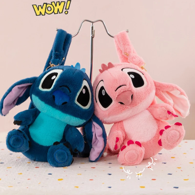 Juguete de peluche de Stitch de Disney, muñeco de peluche de dibujos animados de 30cm, mochila de gran capacidad, mochila de juguete suave y bonita, regalo de cumpleaños y Navidad
