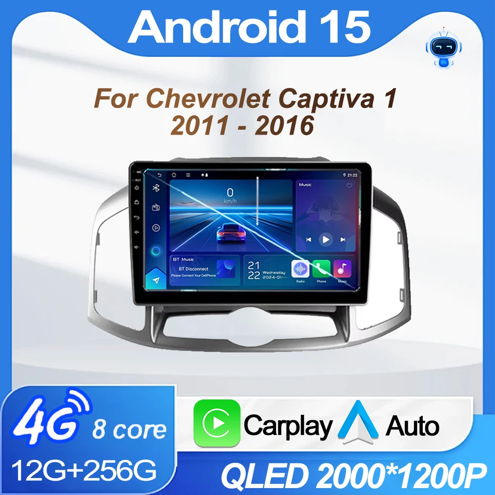 

For Chevrolet Captiva 1 2011 - 2016 Car Radio Stereo Multimedia Video Player GPS Navigation QLED 1920*1200 Screen Android 15 Car