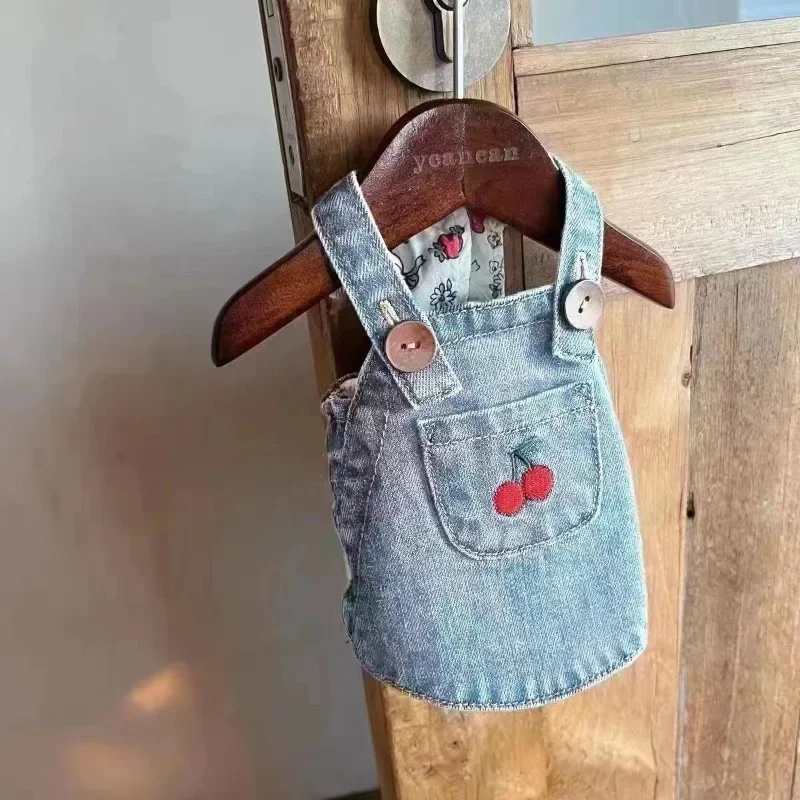 

Puppy Dress Dog Denim Strap Skirt Spring Autumn Dog Slip Dress Pet Cat Denim Skirt Tedby Denim Skirt Bear Small Dog Clothes