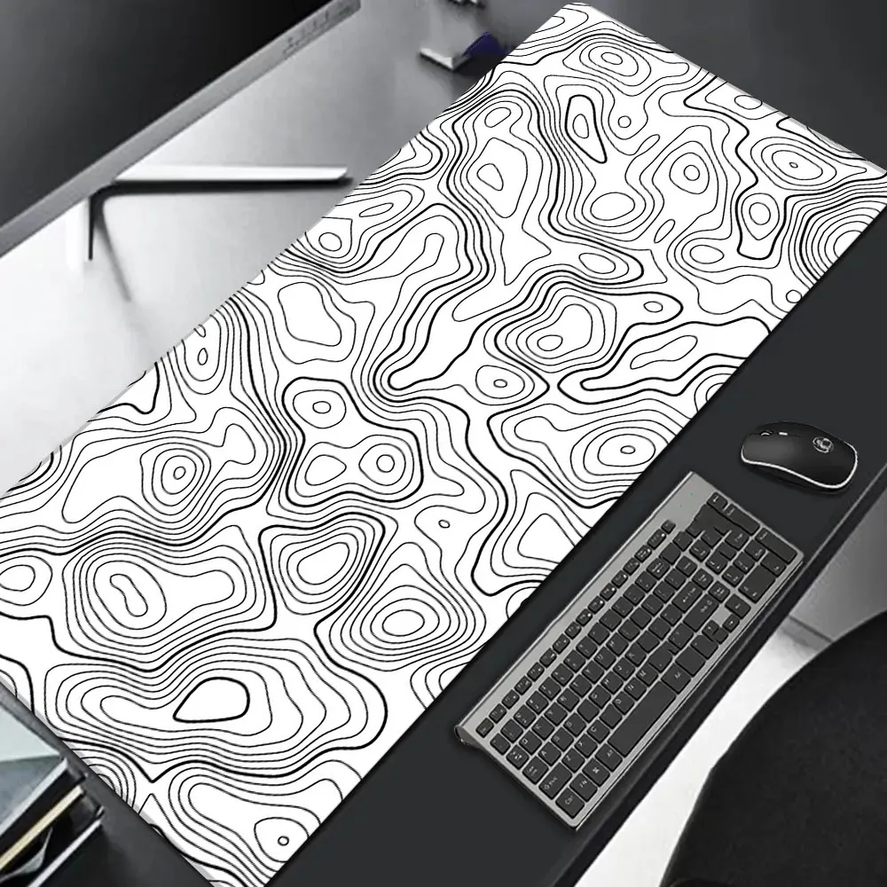 

Simple Style Topographic Contour Non-slip Rubber Mousepad XXL Computer Gaming Accessories Keyboard Desktop Decor Mat for Offices