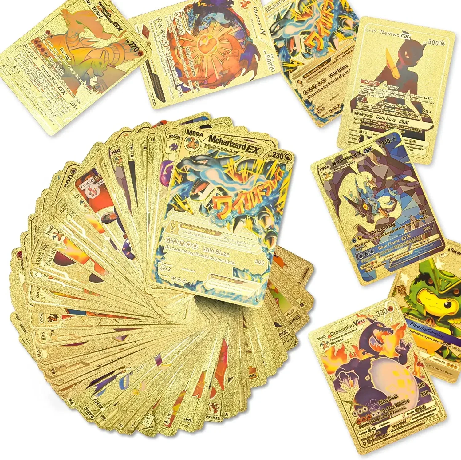 Yeni 27-110 adet Cartas Pokemon altın kartları İspanyolca İngilizce fransızca almanca folyo Silve kartları Cards vvmax Gx oyun toplama kartı