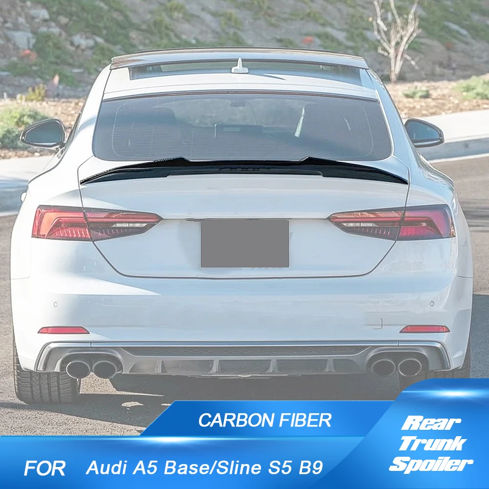 Carbon Fiber Car Rear Trunk Spoiler for Audi A5 Base/Sline S5 B9 4-Door 2018-2024 HighKick Duckbill Rear Spoiler Wing Body Kits