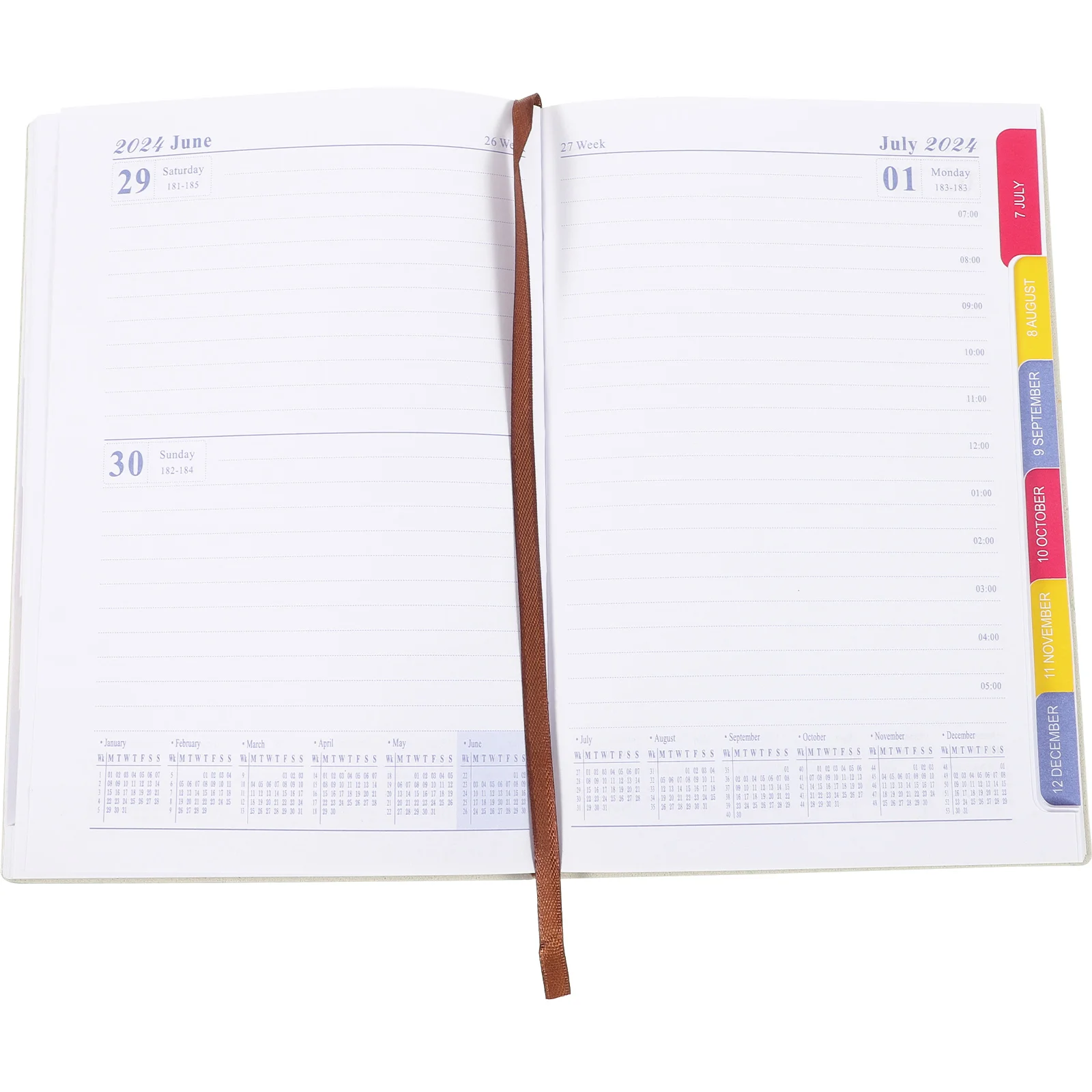 1 PCS 2024 Planner Book Fashion Daily Agenda Notebook Planner Journal Writing Book Spiral Notebook for Students Office Staffs