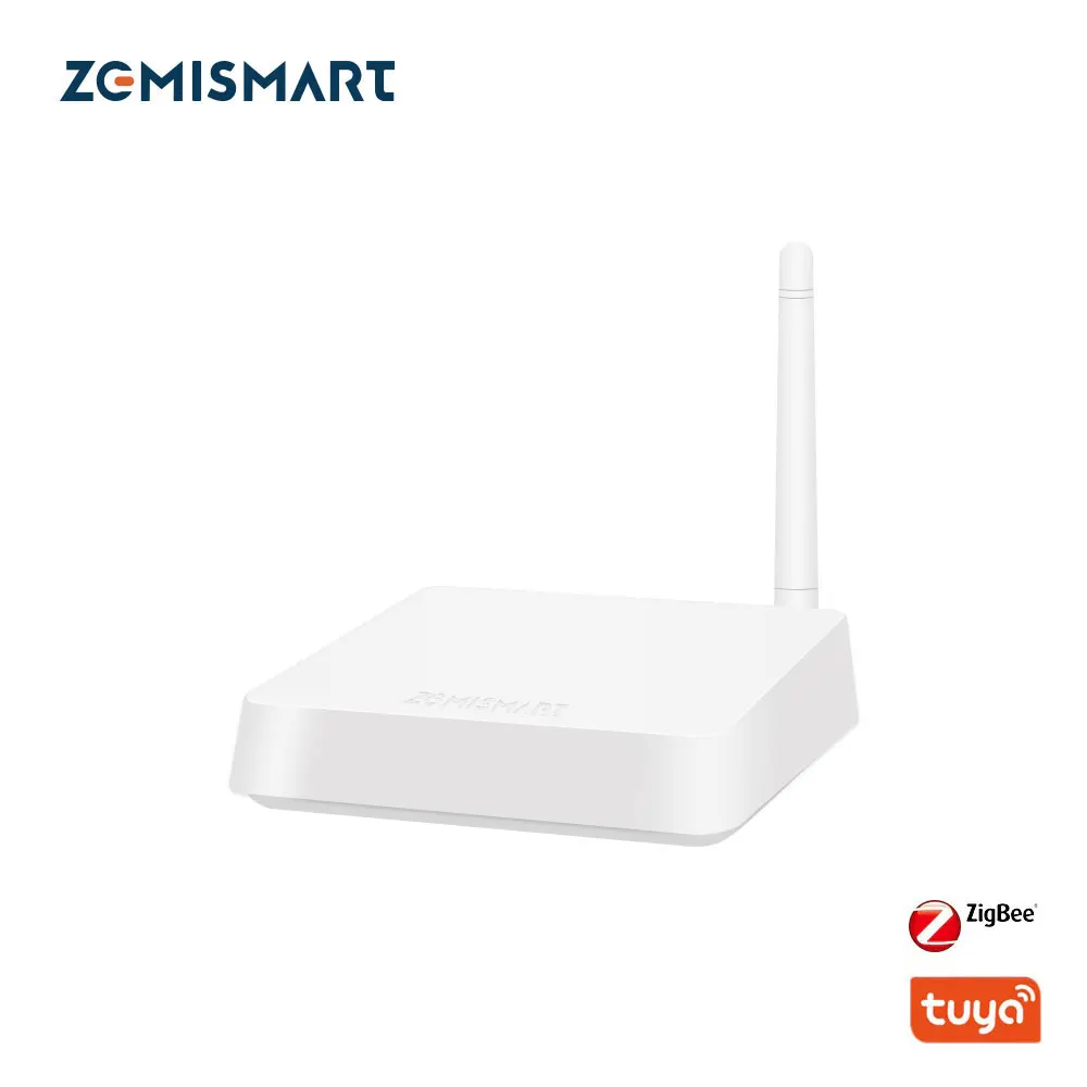Zemismart Tuya Zigbee Hub with Antenna Smart Home Bridge Wired Gateway with Network Cable Smart Life App Control Zigbee Devices