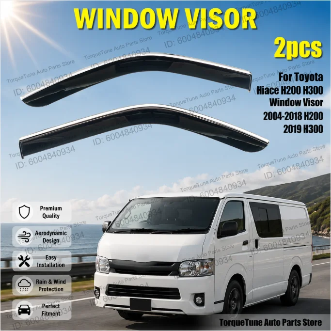 OEM Direct Fit Premium Easy Installation Window Visor Wind Deflector For Toyota Hiace H200 2004-2018 H300 2019 Rain Guards