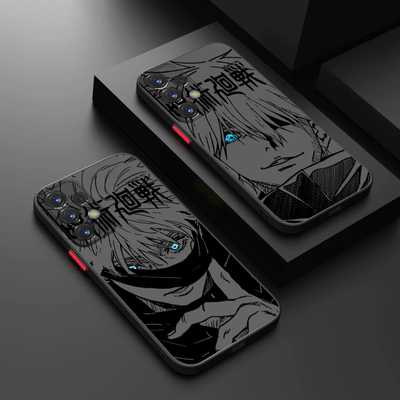 Anime Gojo Jujutsu Kaisen For Samsung Galaxy S24 S23 S22 S21 S20 S10 S9 Ultra Plus FE Frosted Translucent Phone Case