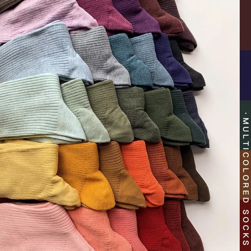 5 paia di calzini classici da uomo e da donna in tinta unita, calzini morbidi in cotone pettinato allentato di base quotidiana per uomo