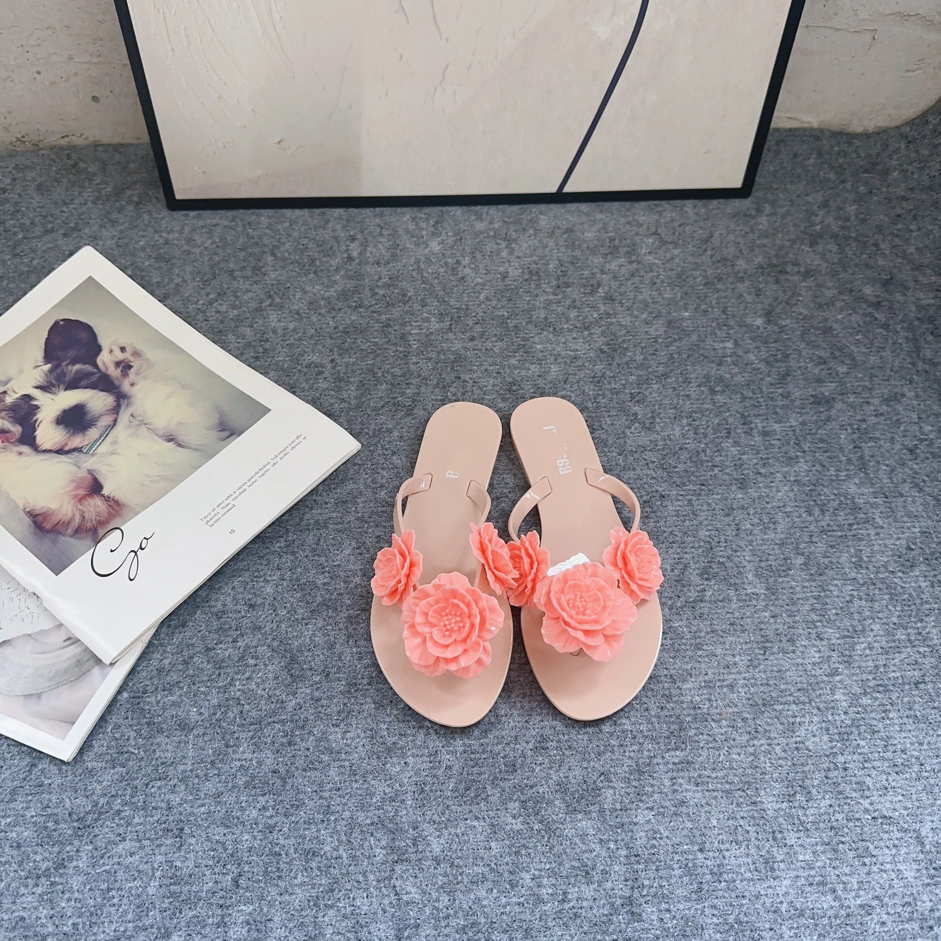 Harmonic Studs Women Jelly Shoes Flip Flop 2024 Summer New Women Flat Slippers Jelly Sandals Female Jelly Shoes