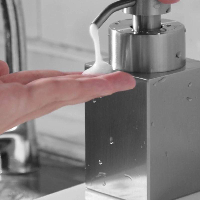 Дозатор для мыла из нержавеющей стали 304, дозатор геля для душа, бутылка для шампуня, пенообразователь, пенящаяся бутылка, бутылка для лосьона, серебро