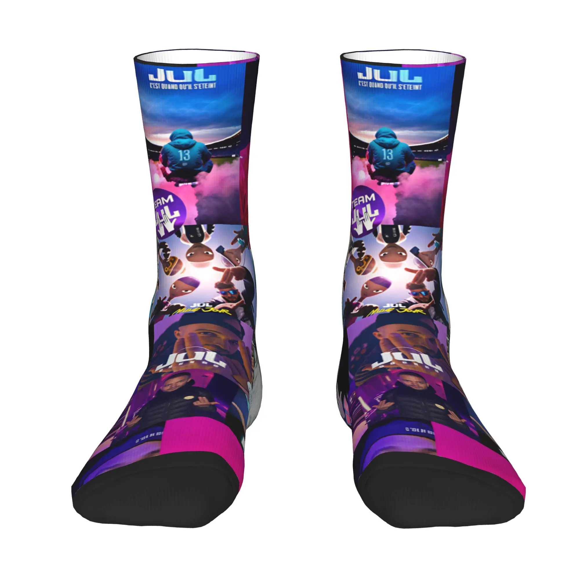 Rapper J-JuL French Popular Singer Dress Socks for Men Women Warm Fashion Novelty  Crew Socks